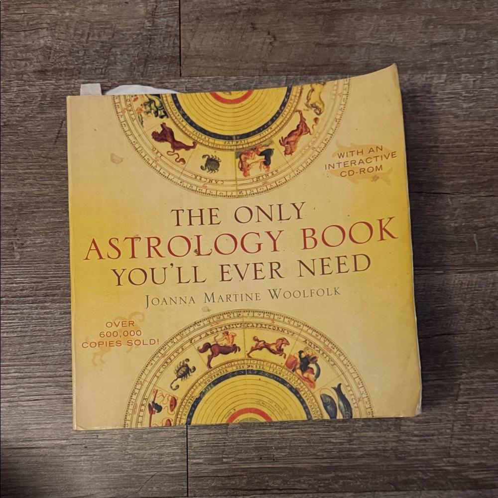 Source Unknown Yellow Astrology Book with Zodiac Wheel Art
